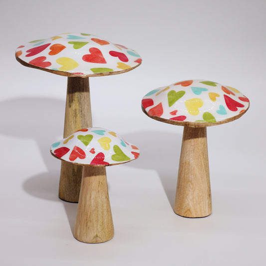 Großer Pilz – 20 cm – Pastellherzen