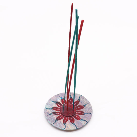 Porte-encens en pierre ollaire 10 cm - Tournesol (support pour 5 bâtonnets)