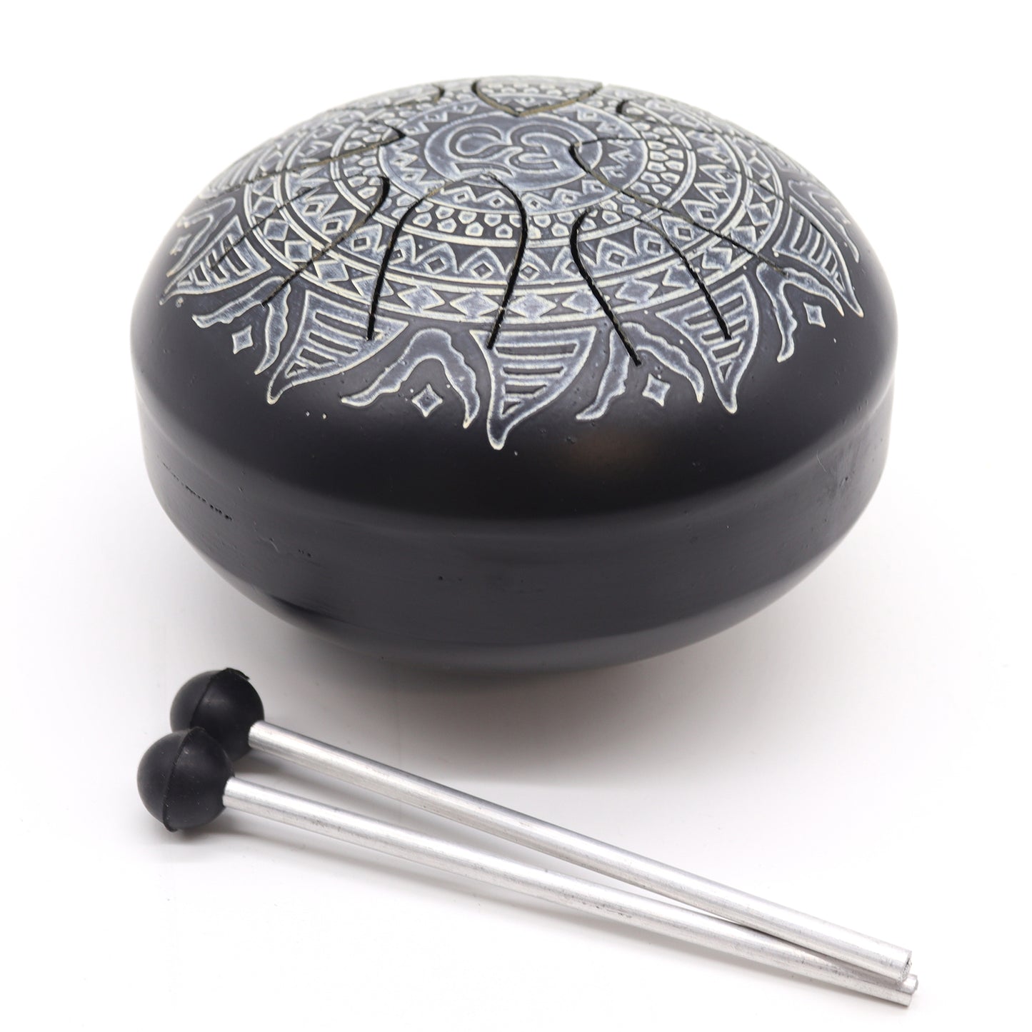Gravierte Om-Mandala-Trommel – 16 cm