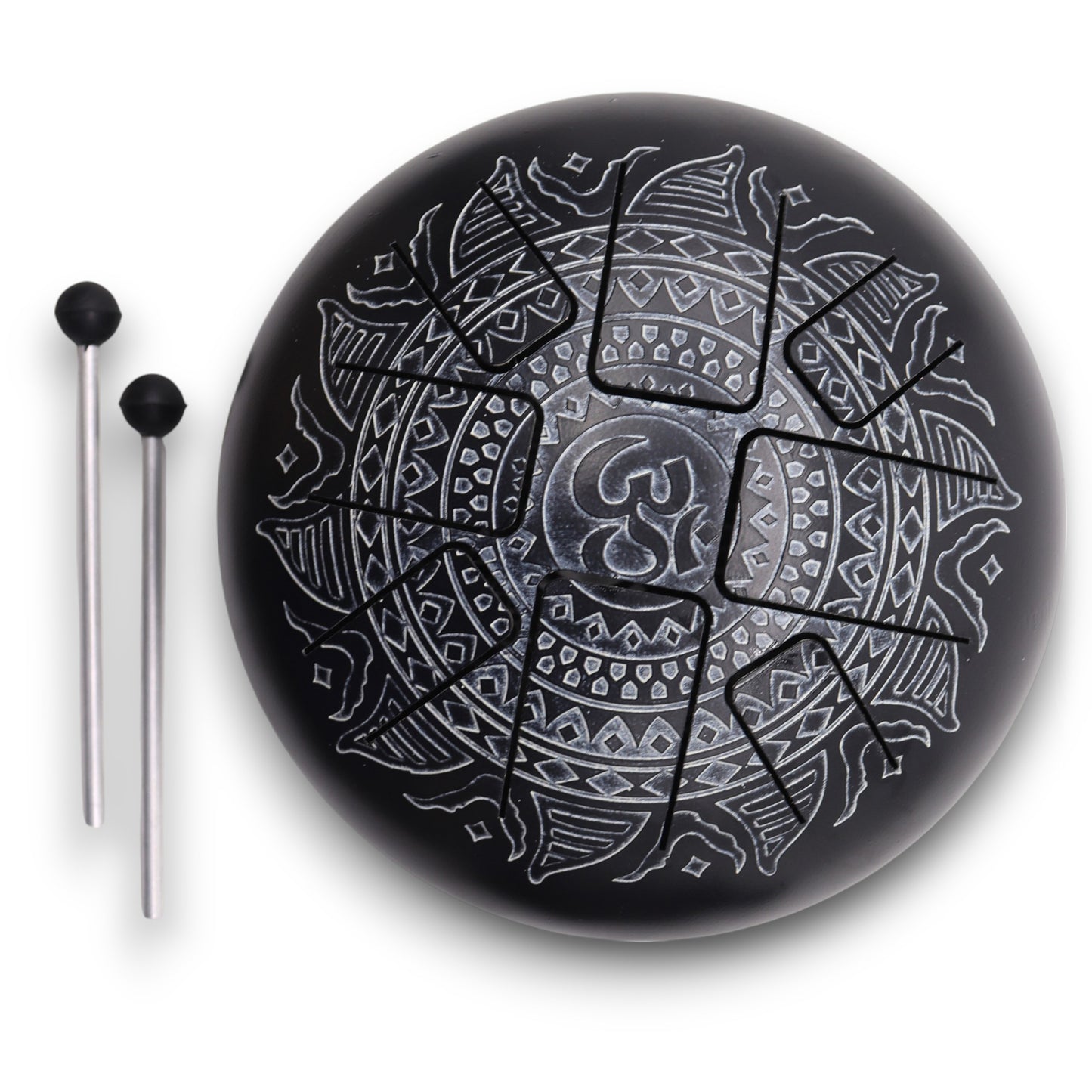 Mittlere Trommel mit Om-Mandala-Gravur – 22 x 15 cm