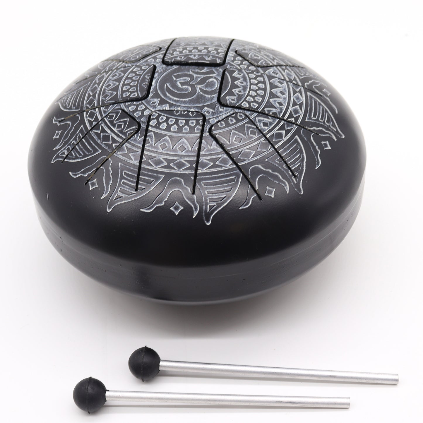 Mittlere Trommel mit Om-Mandala-Gravur – 22 x 15 cm