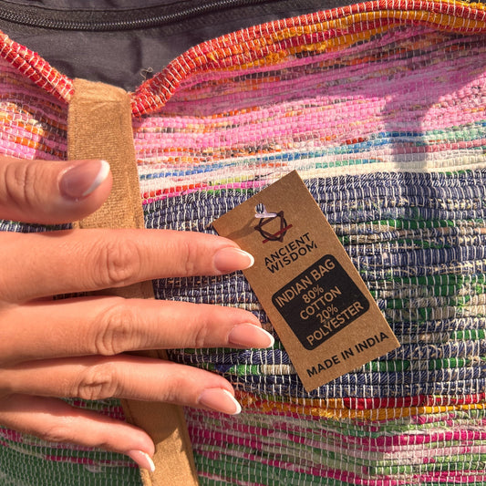 Grand sac de tapis recyclés - Tons roses