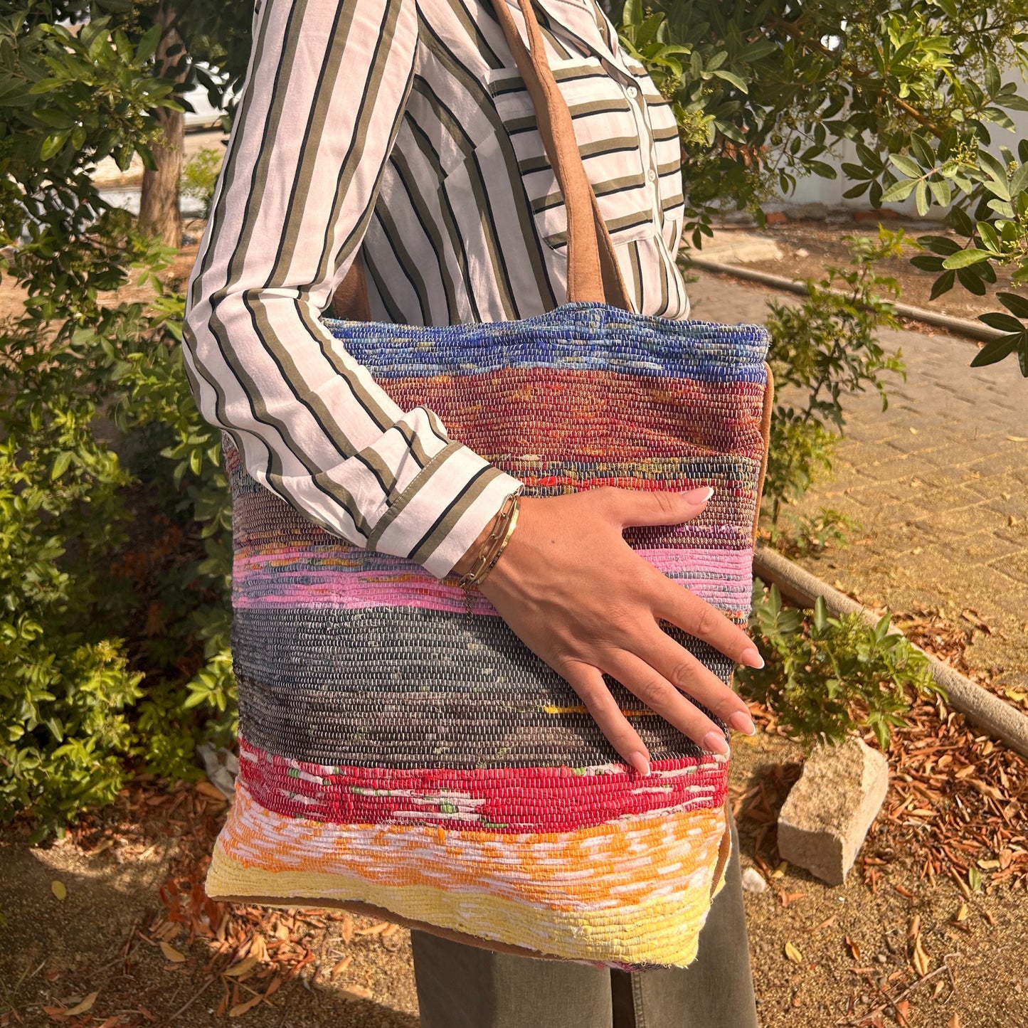 Grand sac à tapis recyclé - Tons lavande
