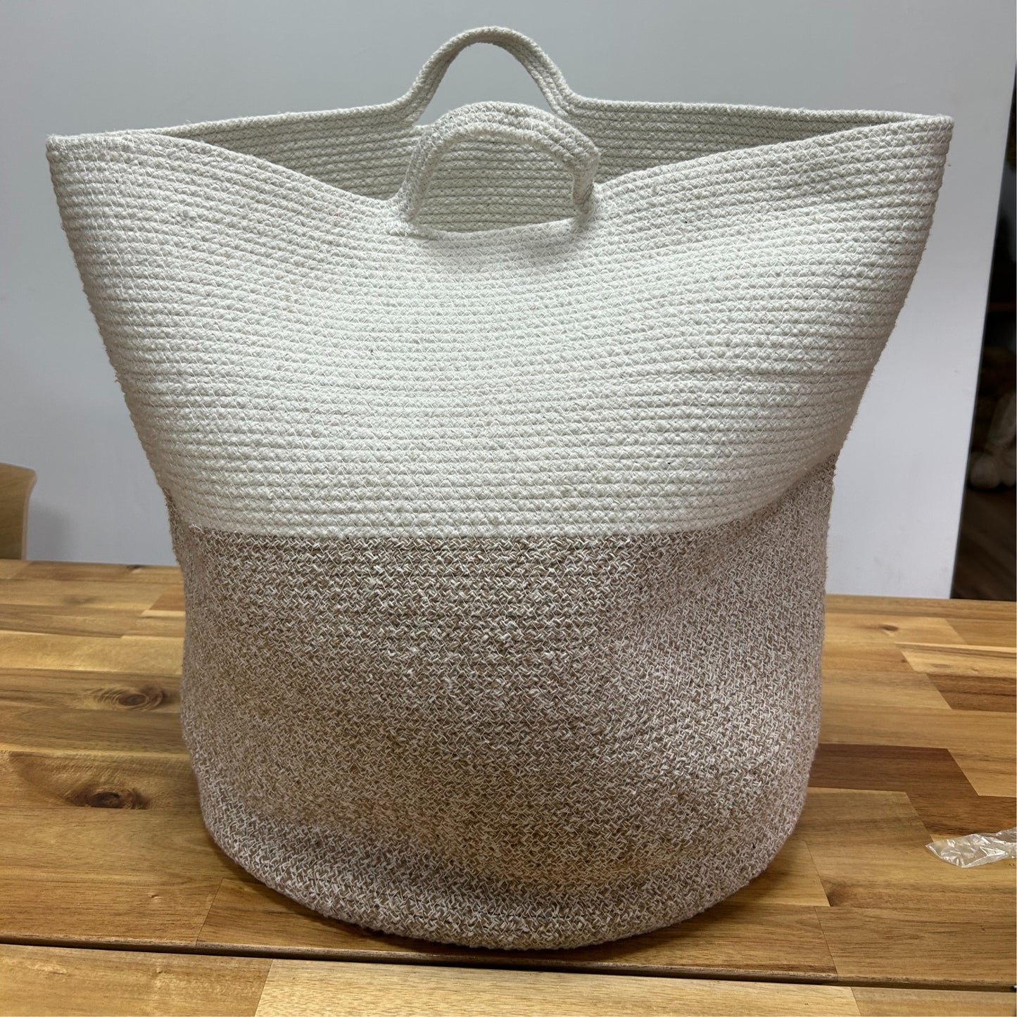 Großer Korb aus Baumwollseil 45x40cm - Beige