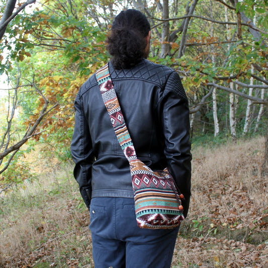 Jacquardstoff - Kleiner Rucksack Schokolade
