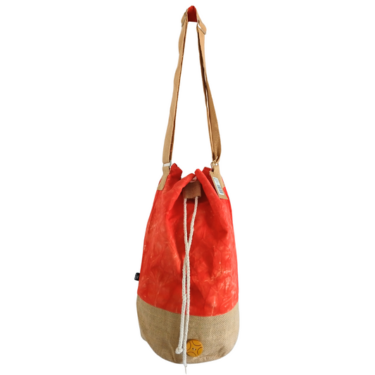 Sac à dos 100 % naturel - Effet délavé orange - Namaste Hand