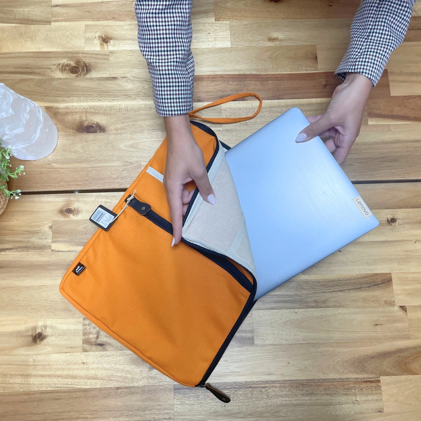 Grande housse en toile pour ordinateur portable - Olive