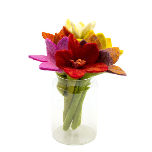 6 x Flores de fieltro - Lirio (colores surtidos)