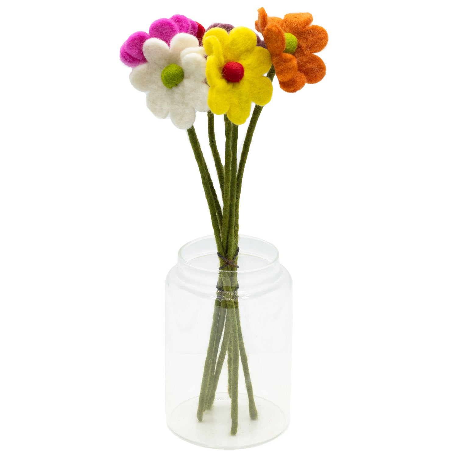 6 x Flores de fieltro - Margarita (colores surtidos)