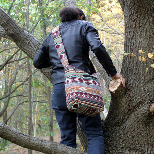 Jacquardstoff - Kleiner Rucksack Schokolade