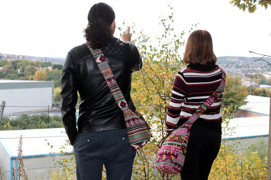 Jacquardstoff – Kleiner rosa Rucksack