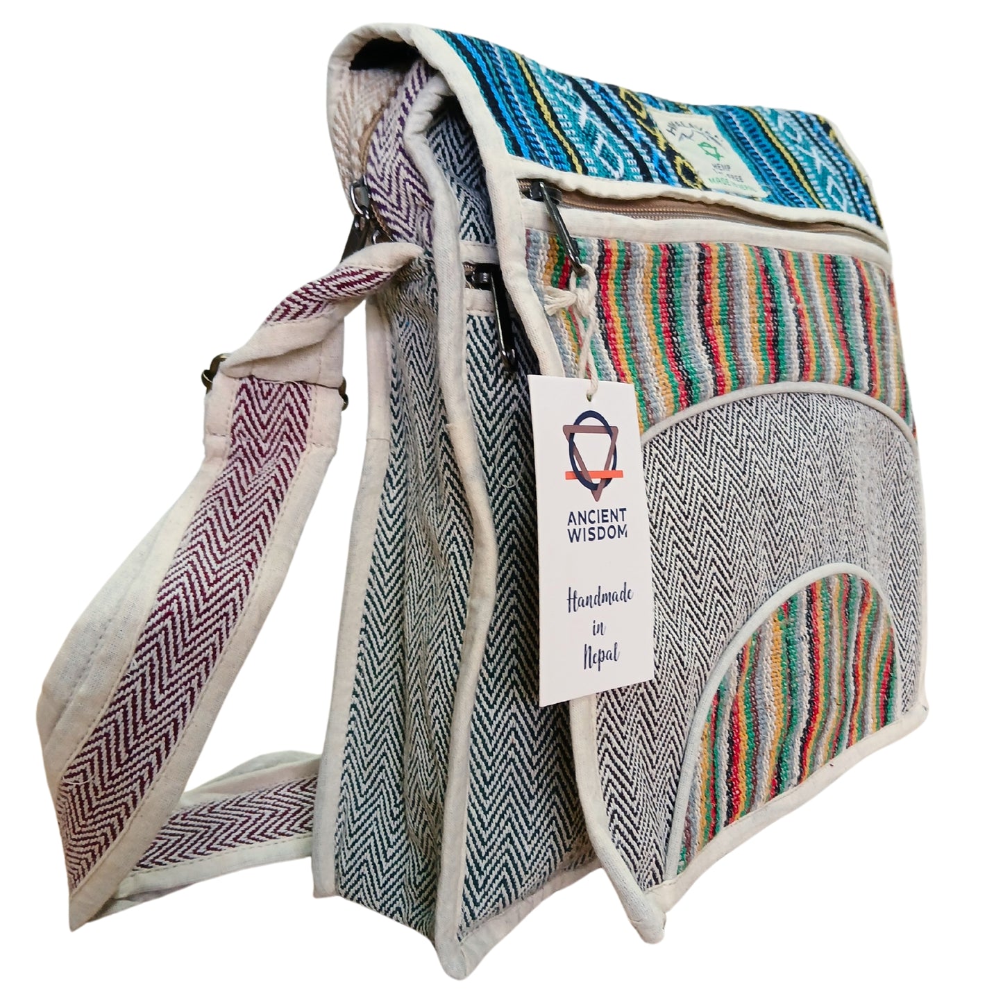 Sac messager pour ordinateur portable en chanvre - Curves
