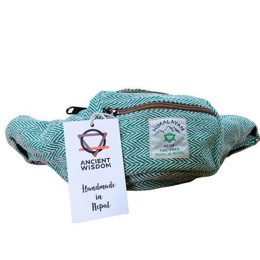 Sac banane style chanvre et coton - Sauge