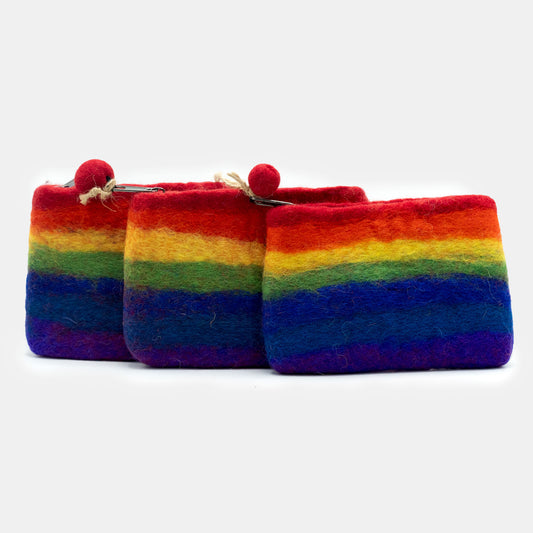 Federmäppchen aus Naturfilz mit Reißverschluss (sortiert) - Regenbogen