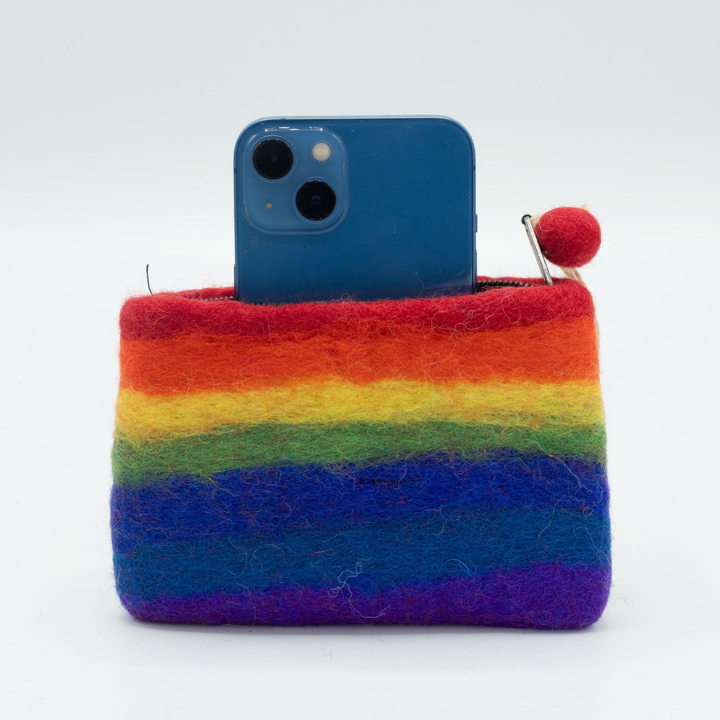 Federmäppchen aus Naturfilz mit Reißverschluss (sortiert) - Regenbogen