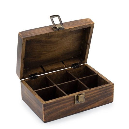 Geschnitzte Teebox (9 Fächer)