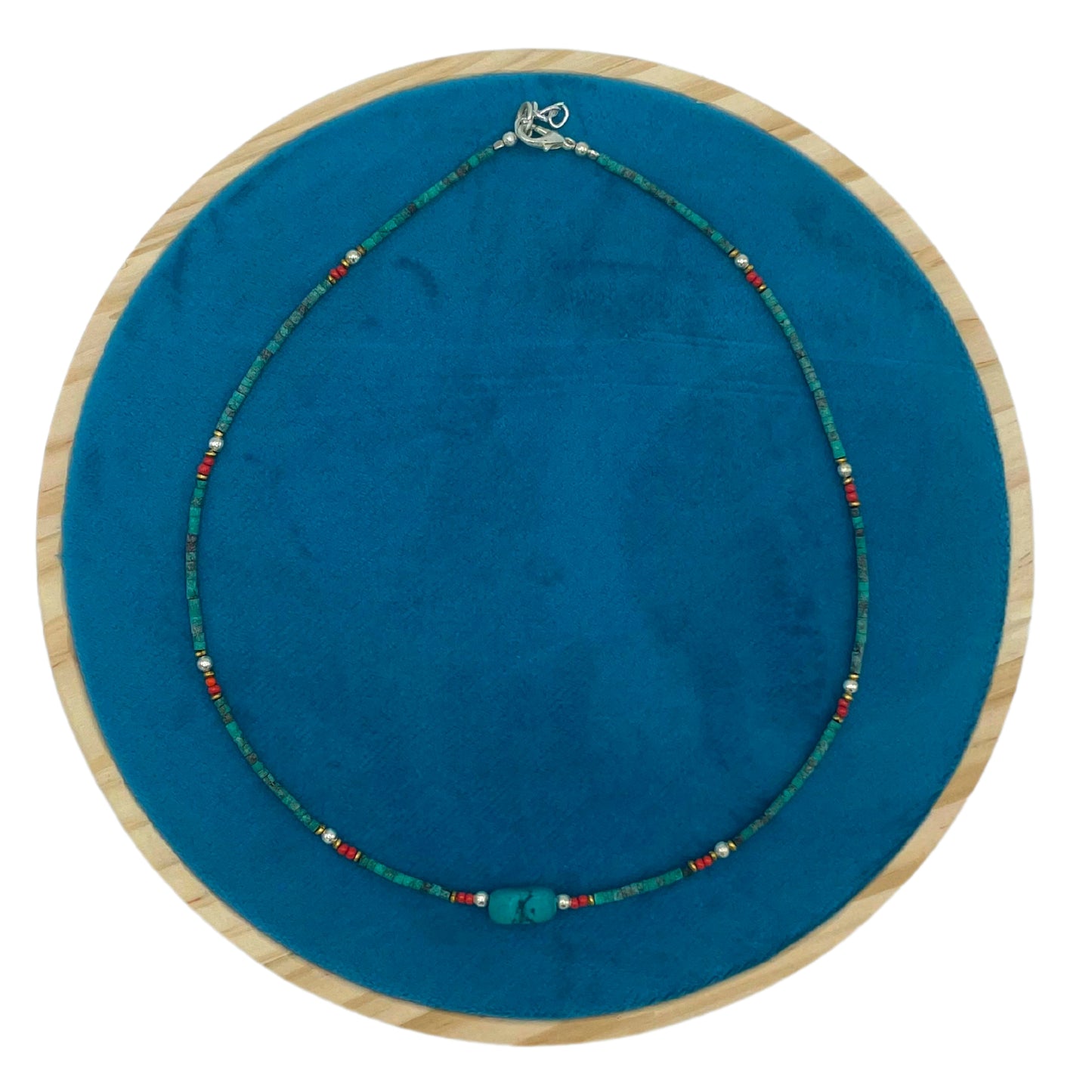 Collier népalais en pierres précieuses extra-fines - Turquoise et pierre