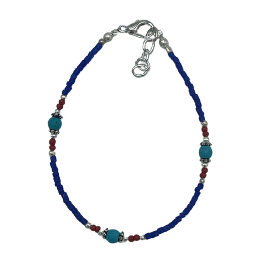 Bracelet népalais en pierres précieuses extra fines - Onyx bleu