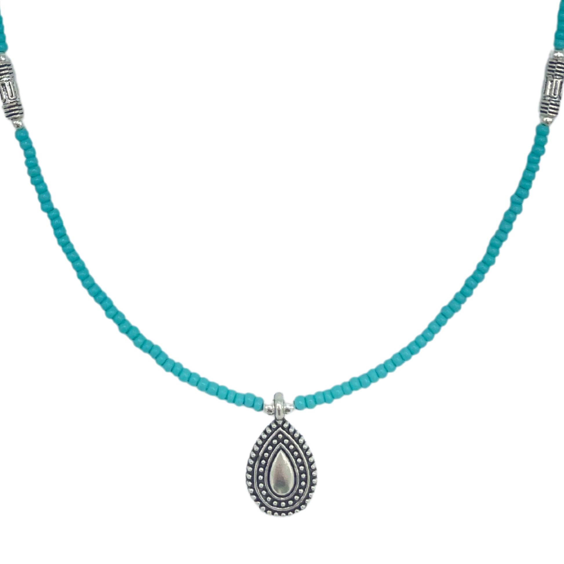 Collar nepalí de gemas extrafinas - Turquesa y lágrima