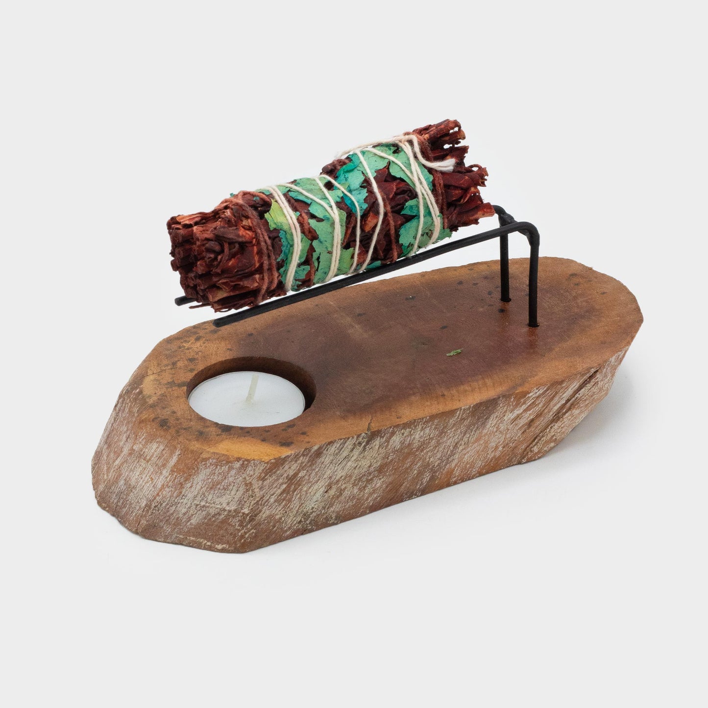 Palo Santo Wärmer – Gamel-Holz mit gealtertem weißen Finish