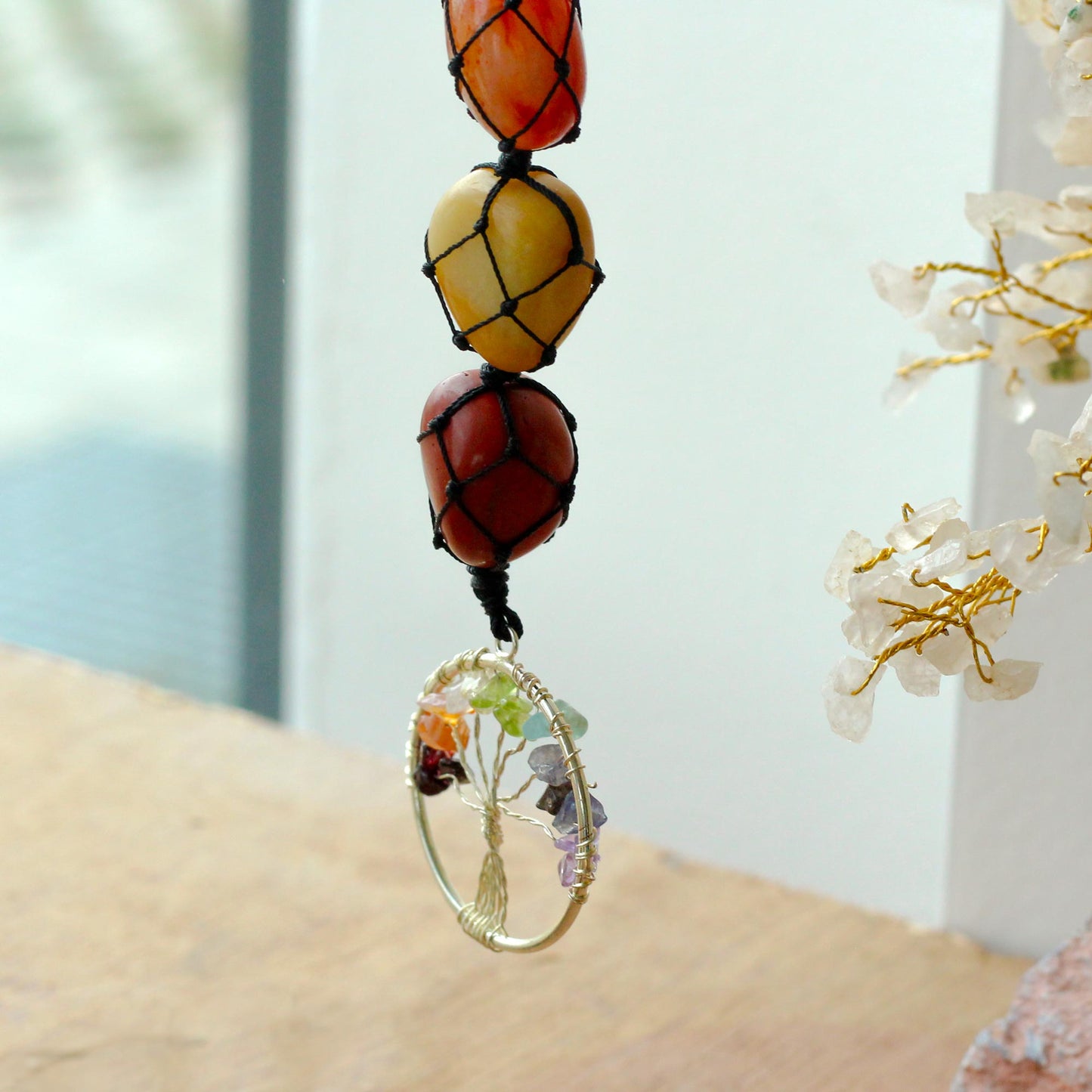 Pendentif en pierre de chakra - Arbre de vie