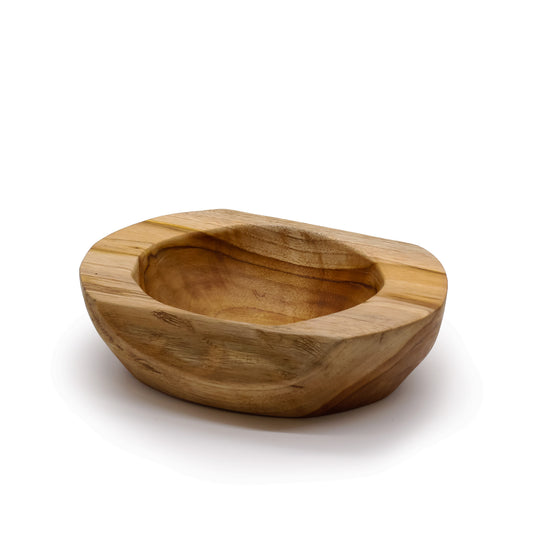 Mittlere Teakholzschale mit natürlicher Form - 20x7cm