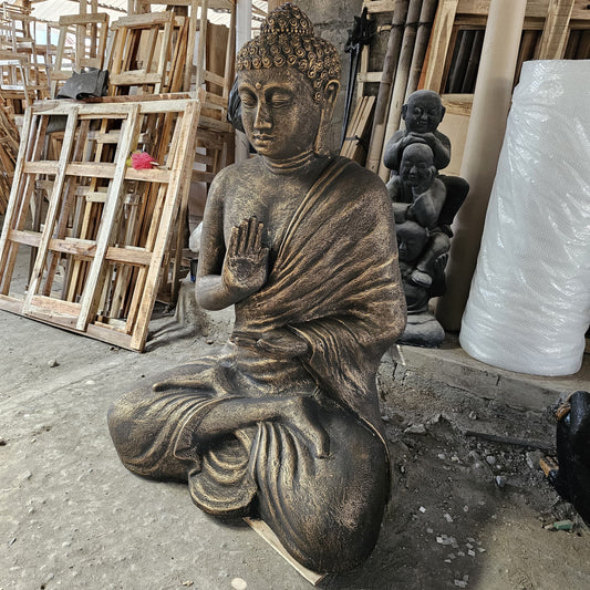 Großer antiker goldener Buddha-Meditation in Stupa – 1,5 m