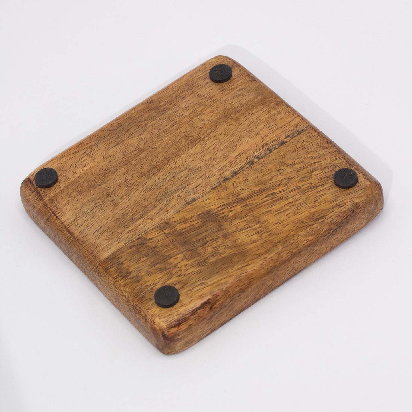 Grand plateau à bibelots carré 15 x 15 x 2,5 cm - Motif champignon grenat