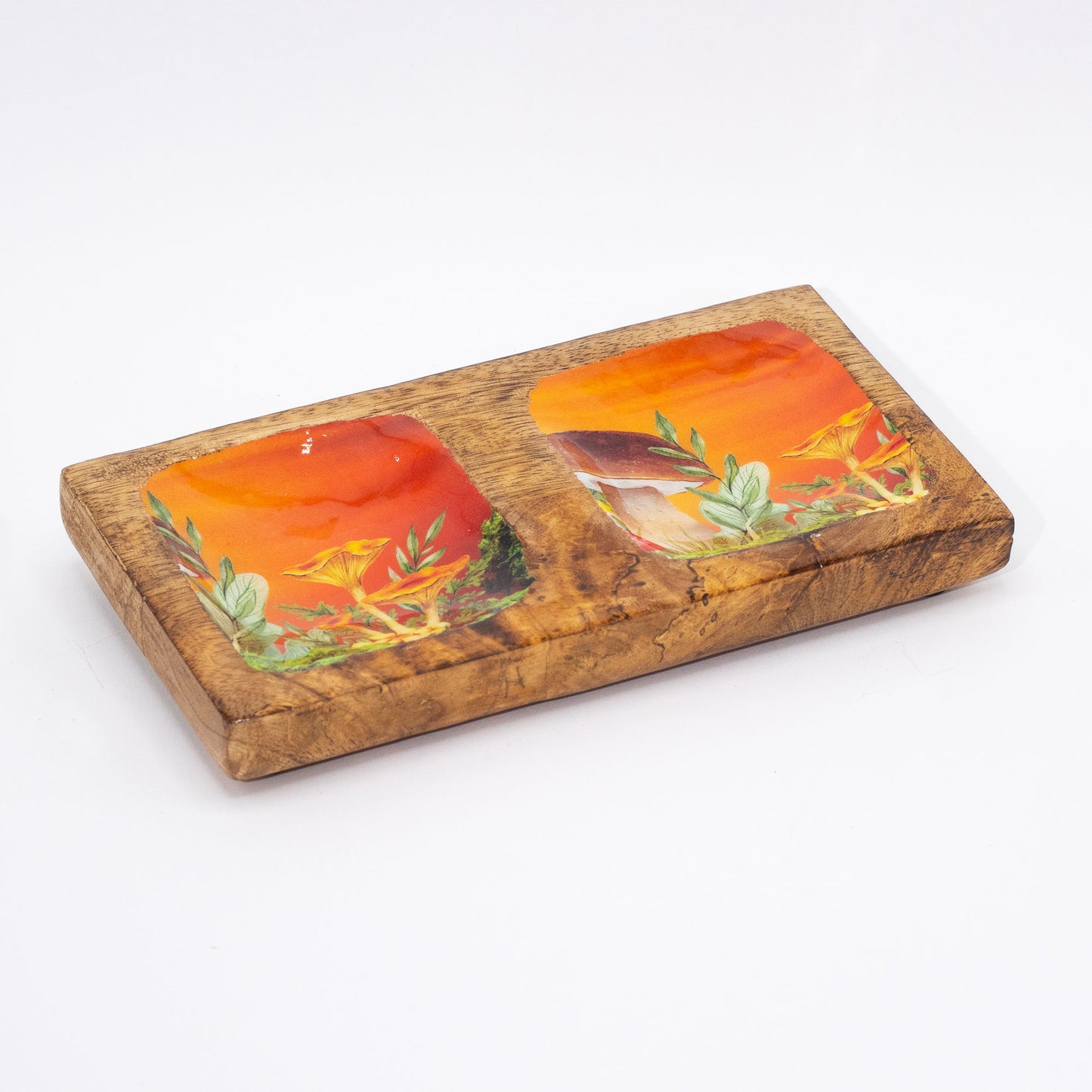 Doppeltes Tablett 20x10x2,5cm - Granatpilz-Design