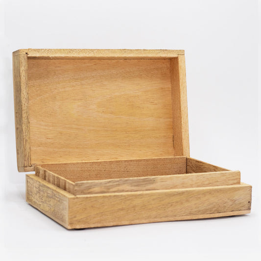 Große rechteckige Box 21,5 x 14 x 6,3 cm – Schwarze Hamsa