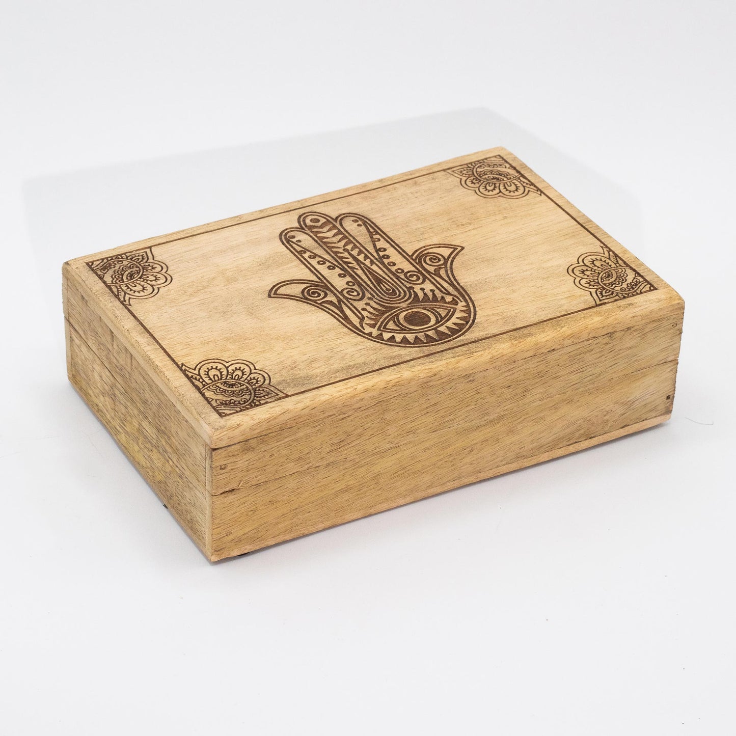 Große rechteckige Box 21,5 x 14 x 6,3 cm – Schwarze Hamsa