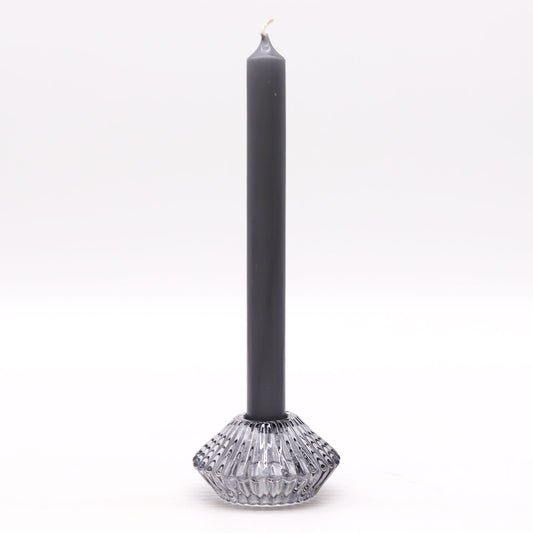 Wendbarer Kerzenhalter mit Blumendesign für Abendessen/Teelichter - Mitternachtsgrau