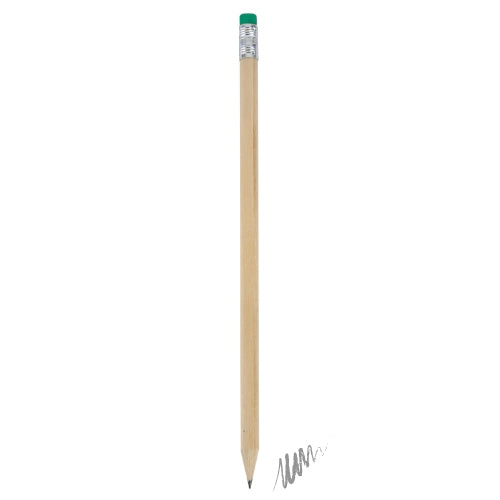 LÁPIZ MADERA CON GOMA COLOR VERDE "MARNY"