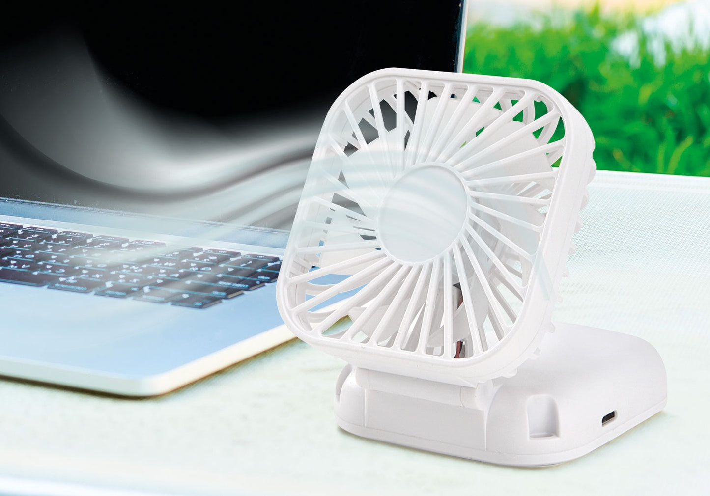 Ventilateur portable pliable blanc