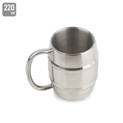 JARRA ACERO INOXIDABLE DOBLE CAPA 220ML "LUNDOR"
