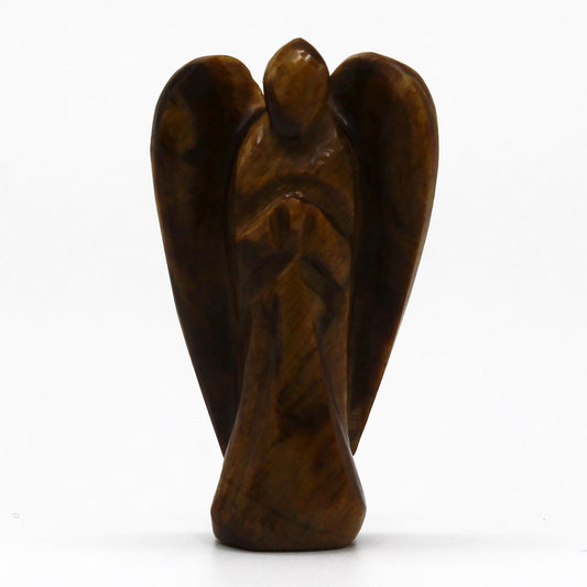 Ange en pierre précieuse sculpté à la main - Œil de tigre