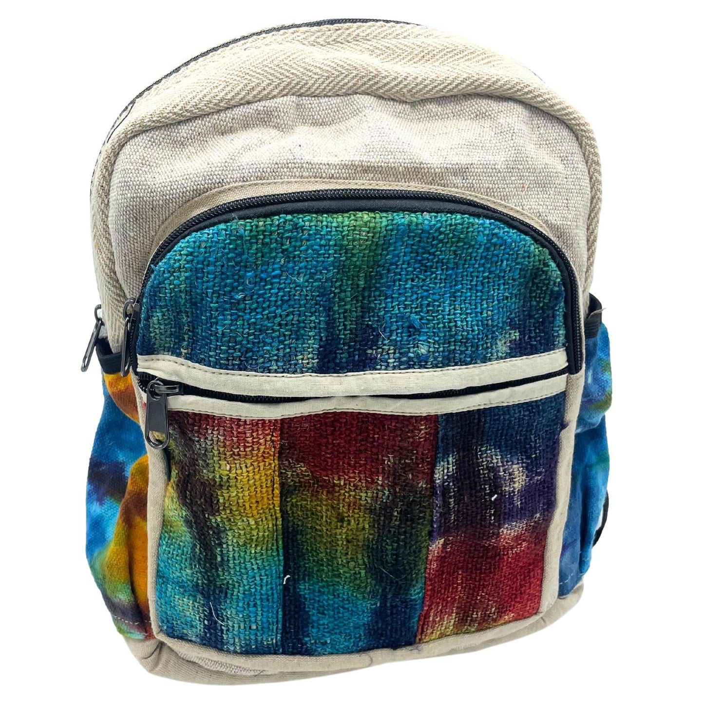 Sac à dos moyen en chanvre tie-dye sans imprimé