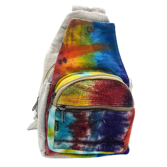 Sac bandoulière en chanvre tie-dye