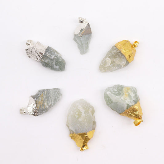 Pendentifs indiens en sodalite plaqués argent (6 pièces assorties)