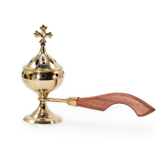 Brûle-encens avec manche en bois - Croix
