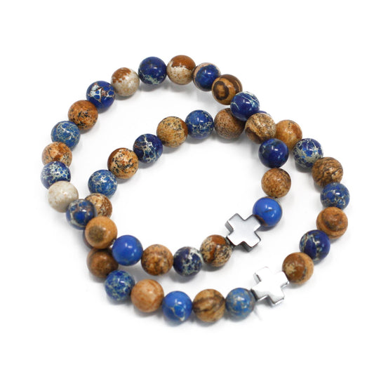 2 bracelets en pierres précieuses - Arc-en-ciel