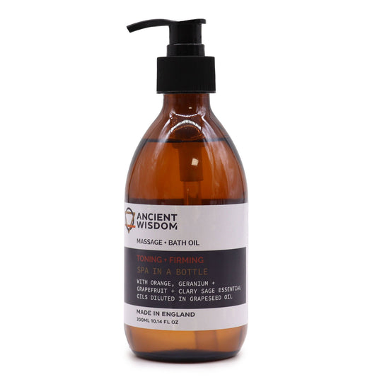 Huile de massage et de bain aromathérapeutique - Tonifiante et raffermissante 300 ml