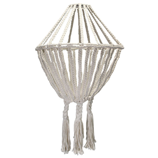 Grand lustre en macramé - Naturel
