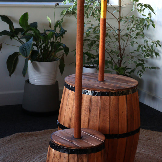 Table et porte-parapluie pour fûts de bière - Naturel