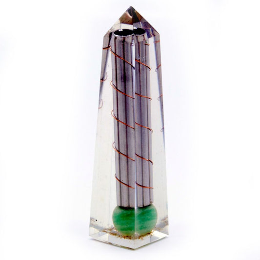 Orgonite Obélisque en Aventurine Verte - 110x30 mm