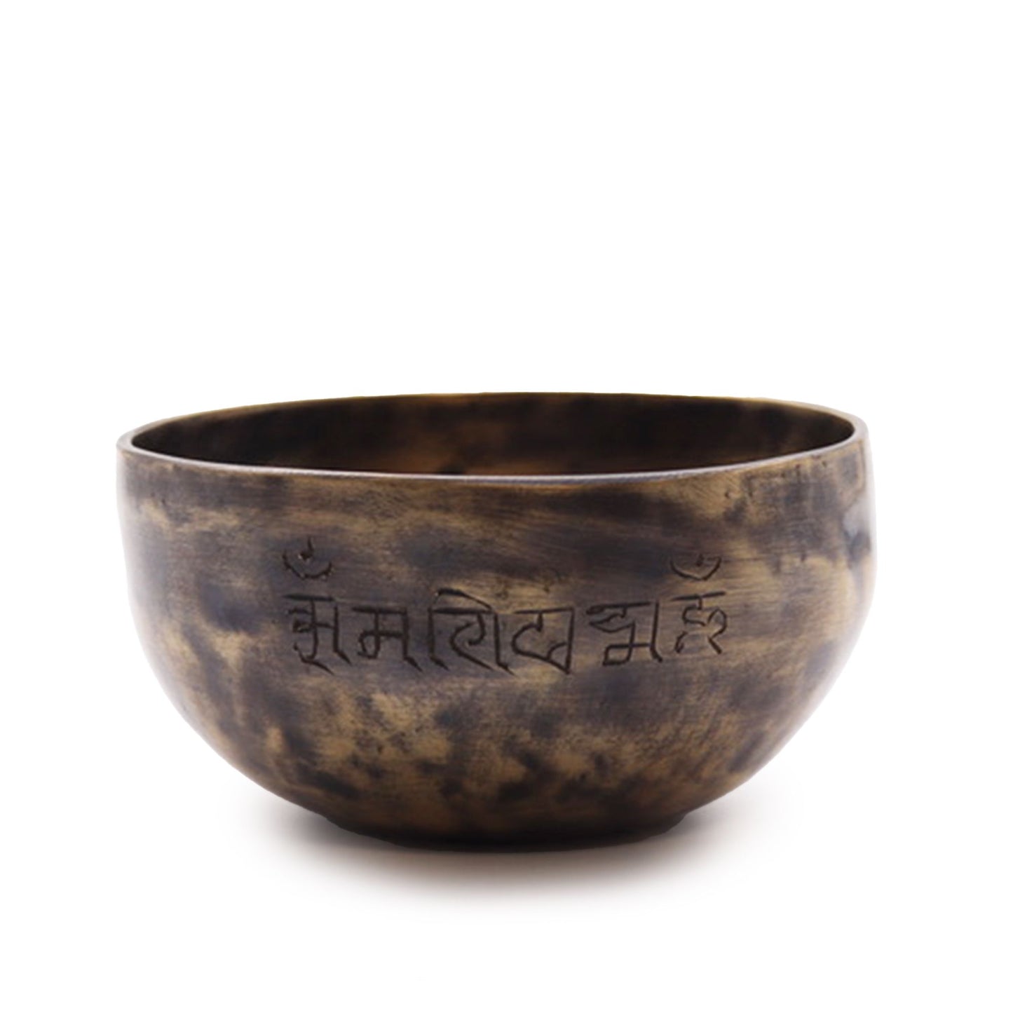 Petit bol chantant tibétain indien avec phases de lune (environ 550 g) - 13 cm