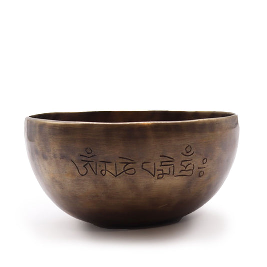 Bol chantant tibétain indien moyen avec phases de lune (environ 750 g) - 15 cm