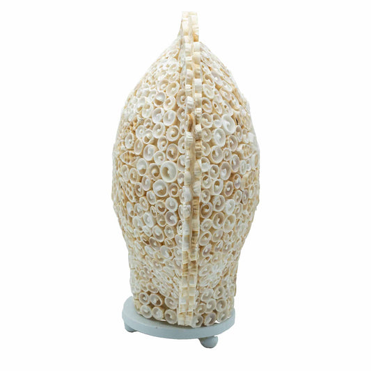 Lampe coquillage Boho - Grand coquillage rond - 30 cm