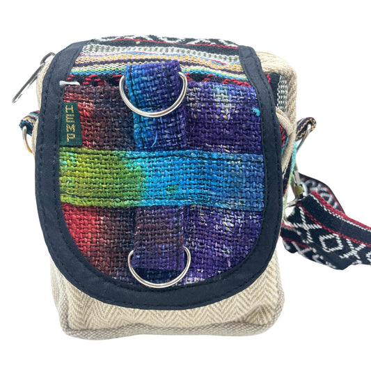 Sac bandoulière en chanvre teint