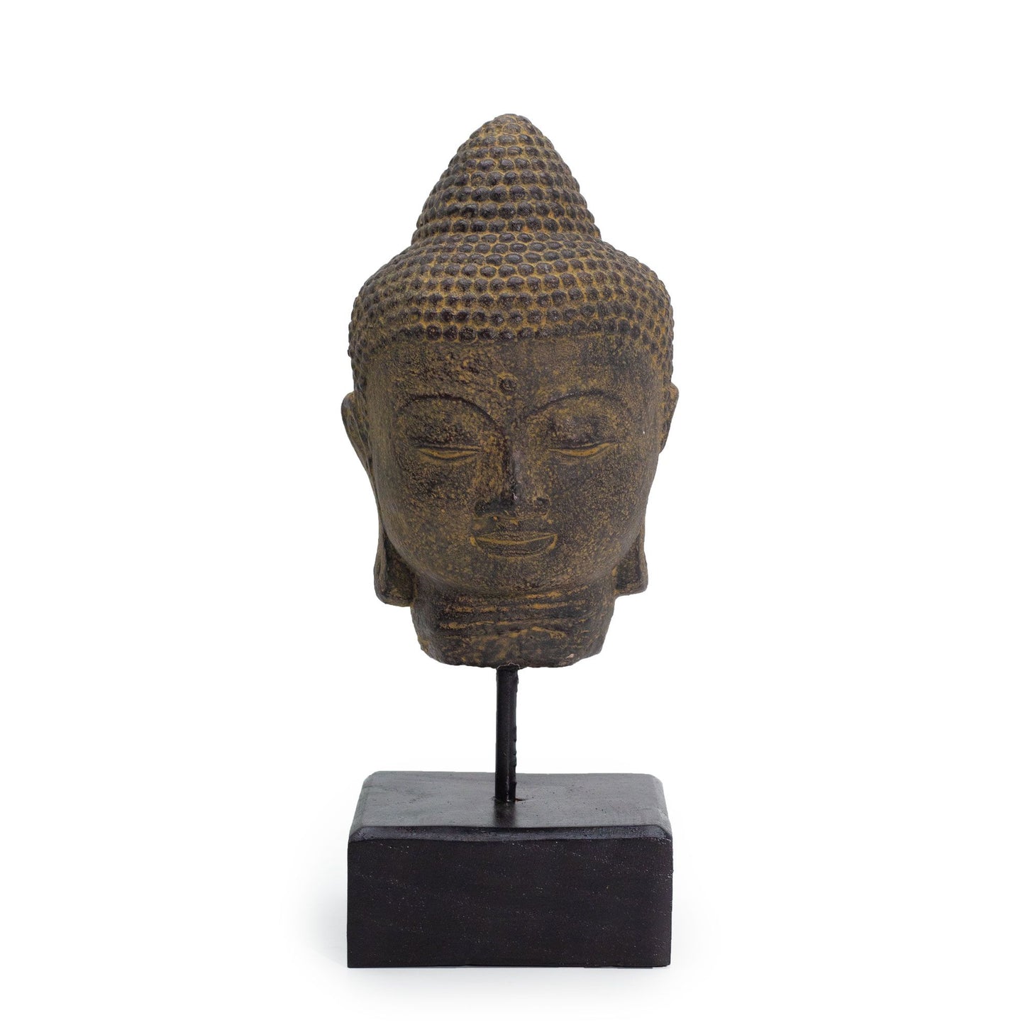 Tête de Bouddha couchée sur socle - Gris